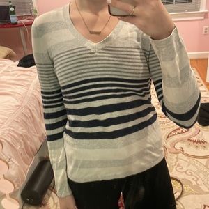 tommy hilfiger striped v neck sweater